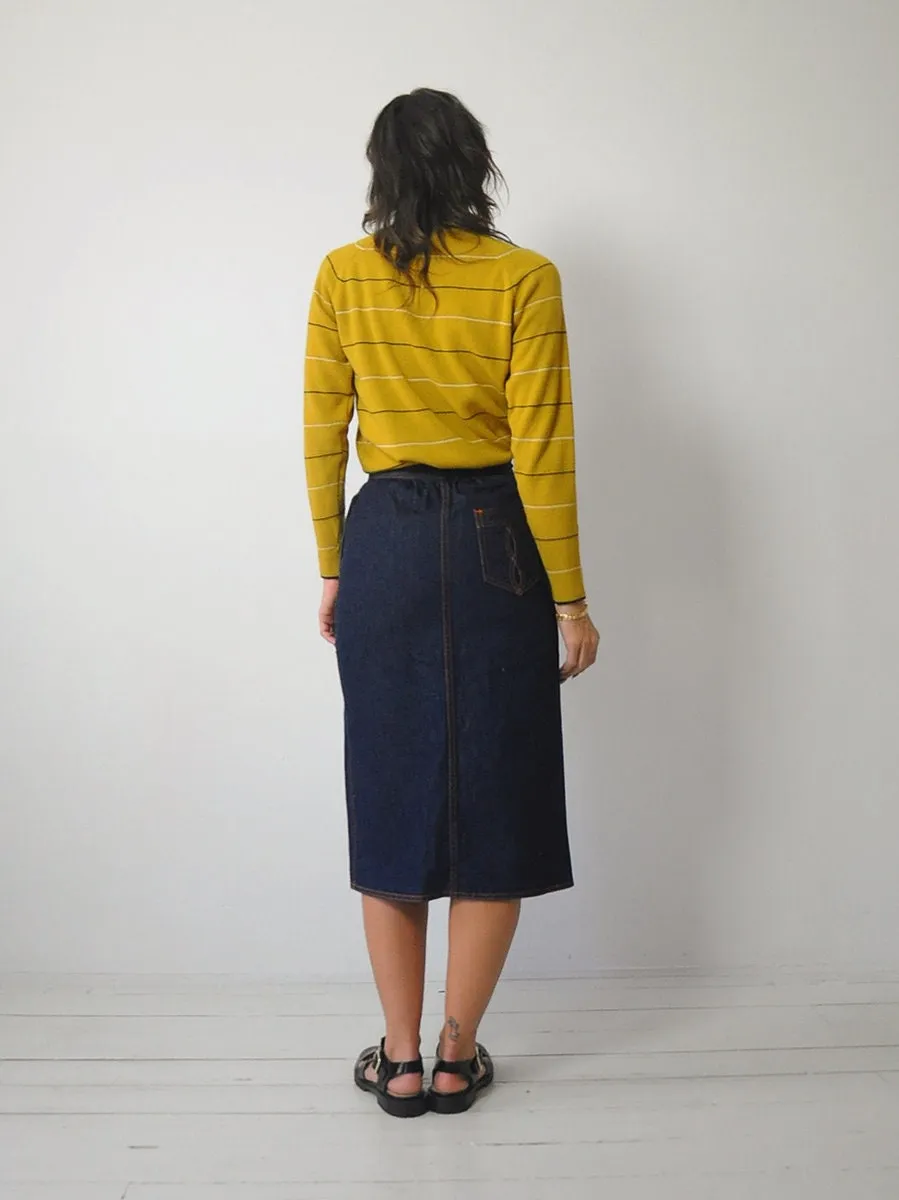 1970's Ochre Stripe Turtleneck Sweater