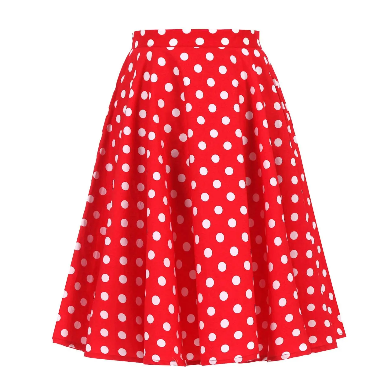 2023 Autumn High Waist Skirt Cotton Womens Polka Dot Floral Print Vinatge Swing Pinup Rockabilly 50s Retro Vintage Party Skirts