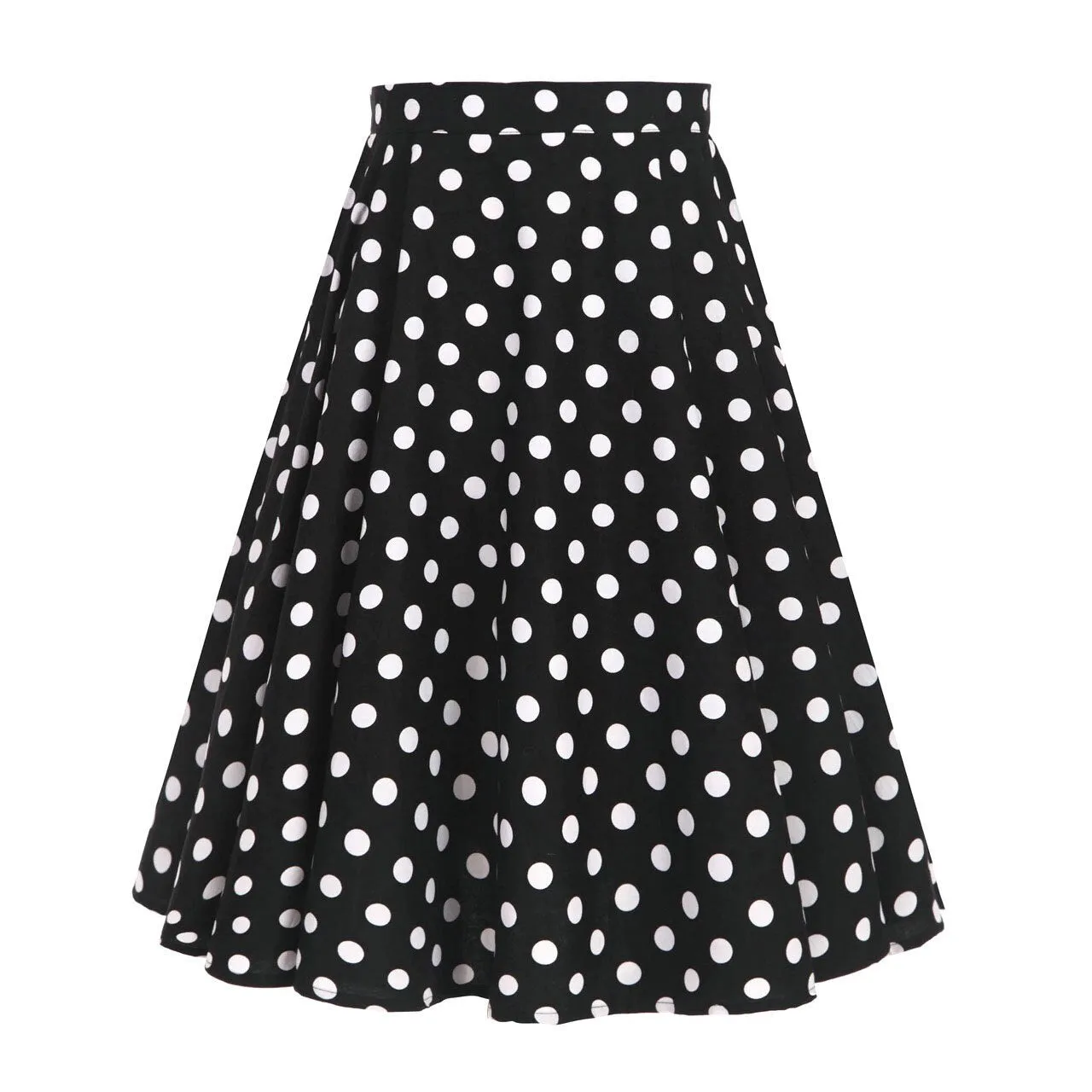 2023 Autumn High Waist Skirt Cotton Womens Polka Dot Floral Print Vinatge Swing Pinup Rockabilly 50s Retro Vintage Party Skirts