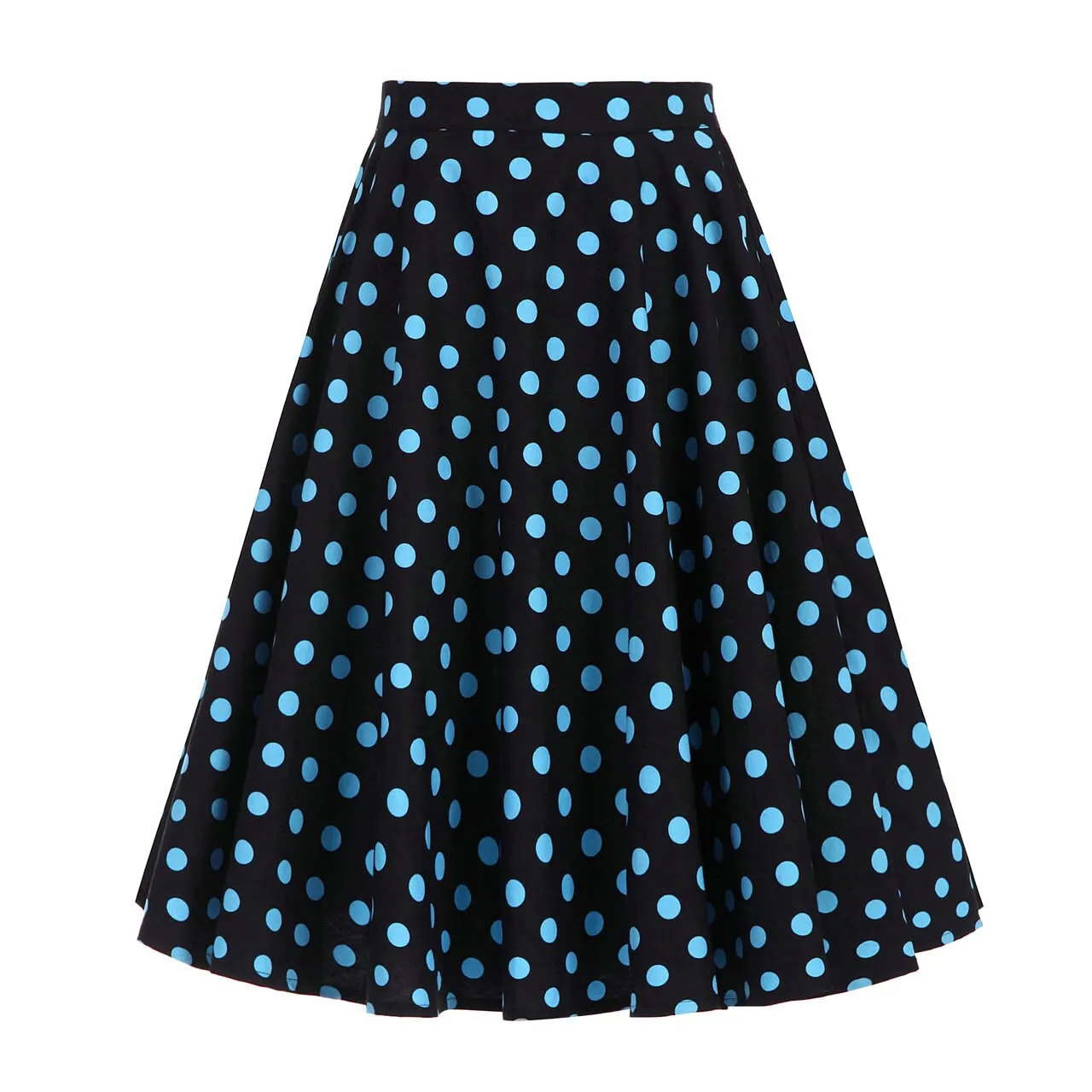 2023 Autumn High Waist Skirt Cotton Womens Polka Dot Floral Print Vinatge Swing Pinup Rockabilly 50s Retro Vintage Party Skirts