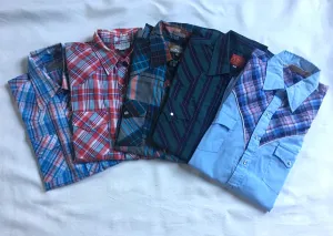 5 Mens Western Press Stud  Shirts  #C108 FREE AUS POSTAGE