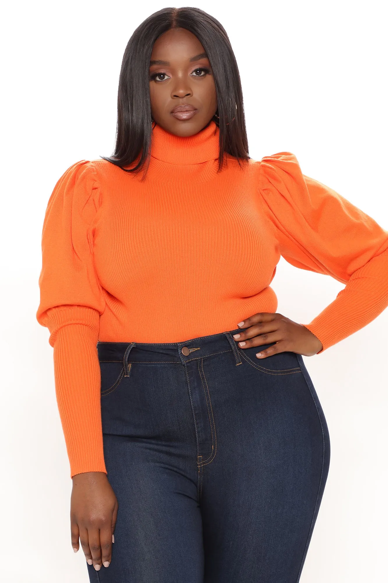 Adored By You Turtleneck Sweater - Orange