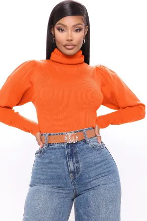 Adored By You Turtleneck Sweater - Orange