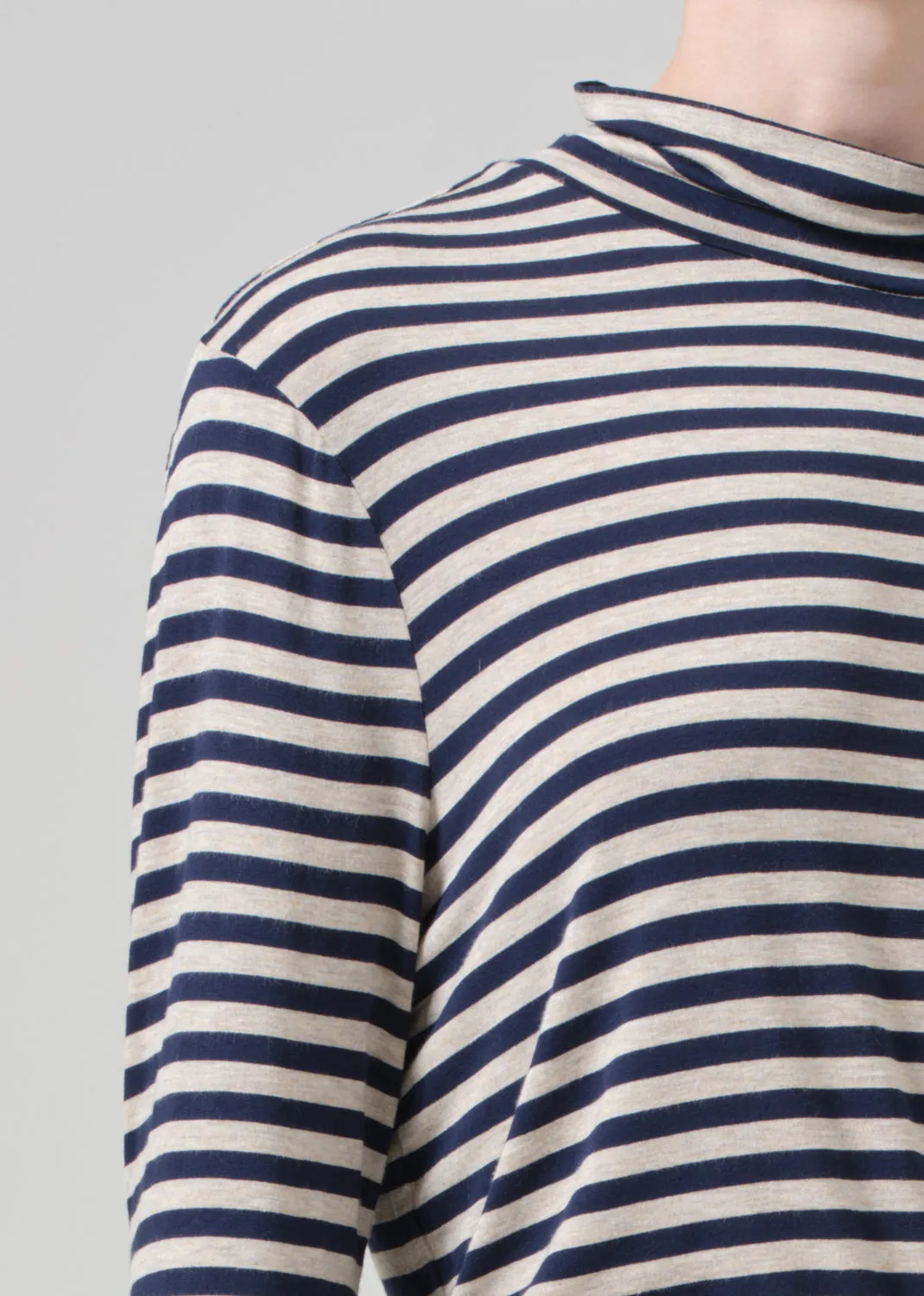 Alexandra Turtleneck in Navy Stripe