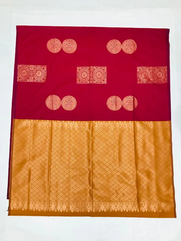 Alluring Maroon Color Soft Silk Saree With Contrast Bordered For Women