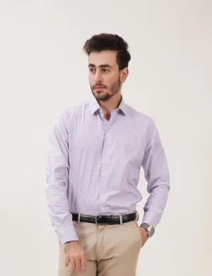 Authentic White and Purple Check Shirt for Men