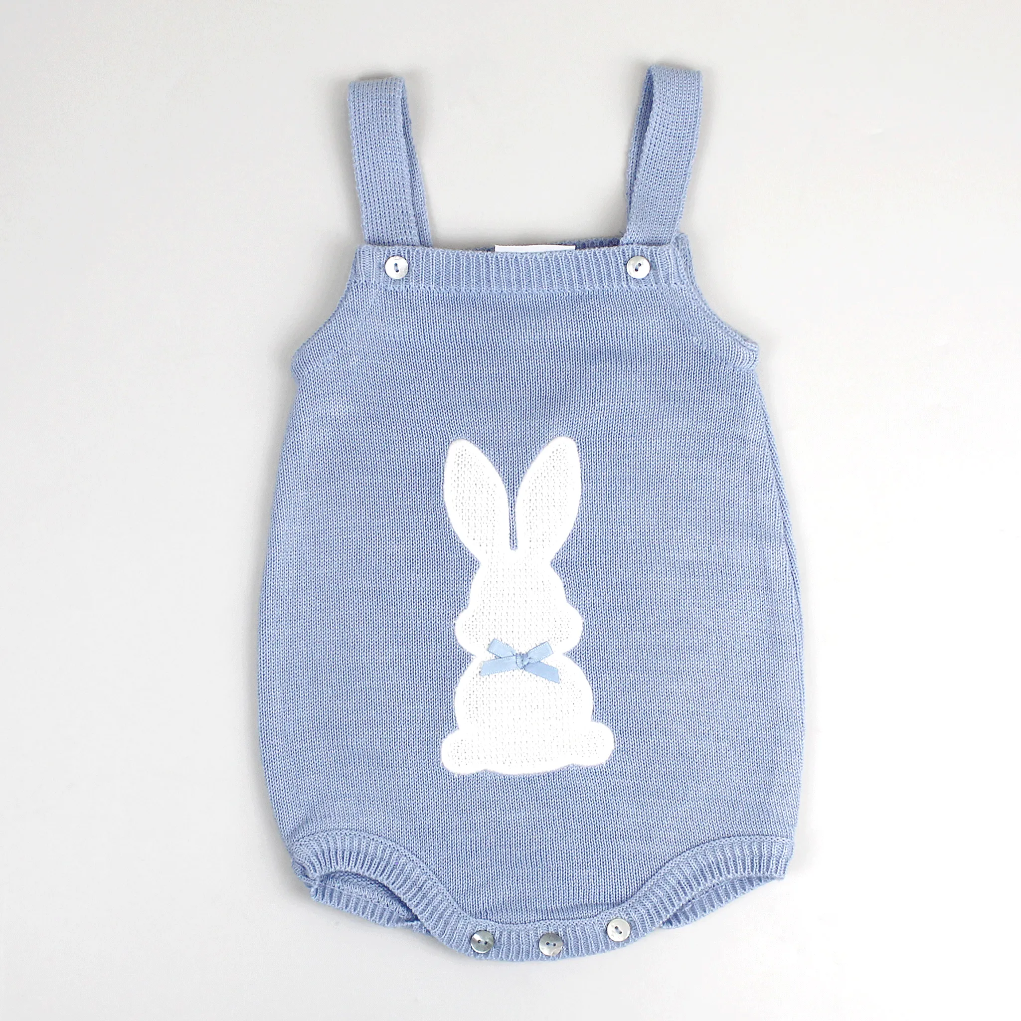 Baby Boy Blue Knitted Romper with Bunny