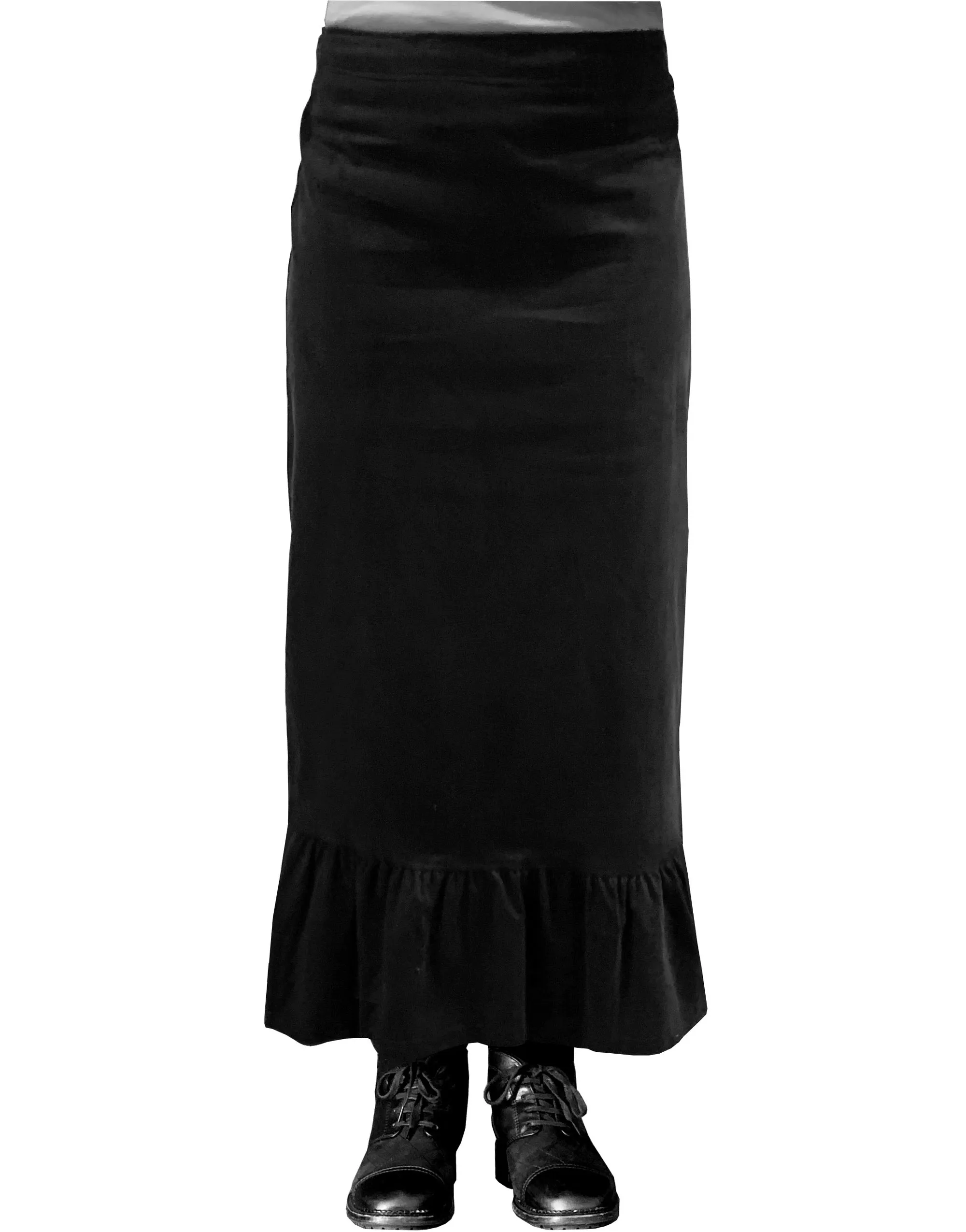 Baby'O Women's Corduroy Ruffled Bottom Midi Prairie Skirt