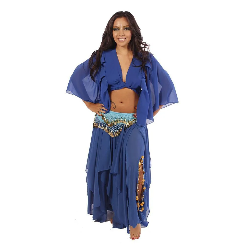 Belly dance Skirt, Pants, Top, & Hip Scarf Costume Set | FIT FOR FATINE