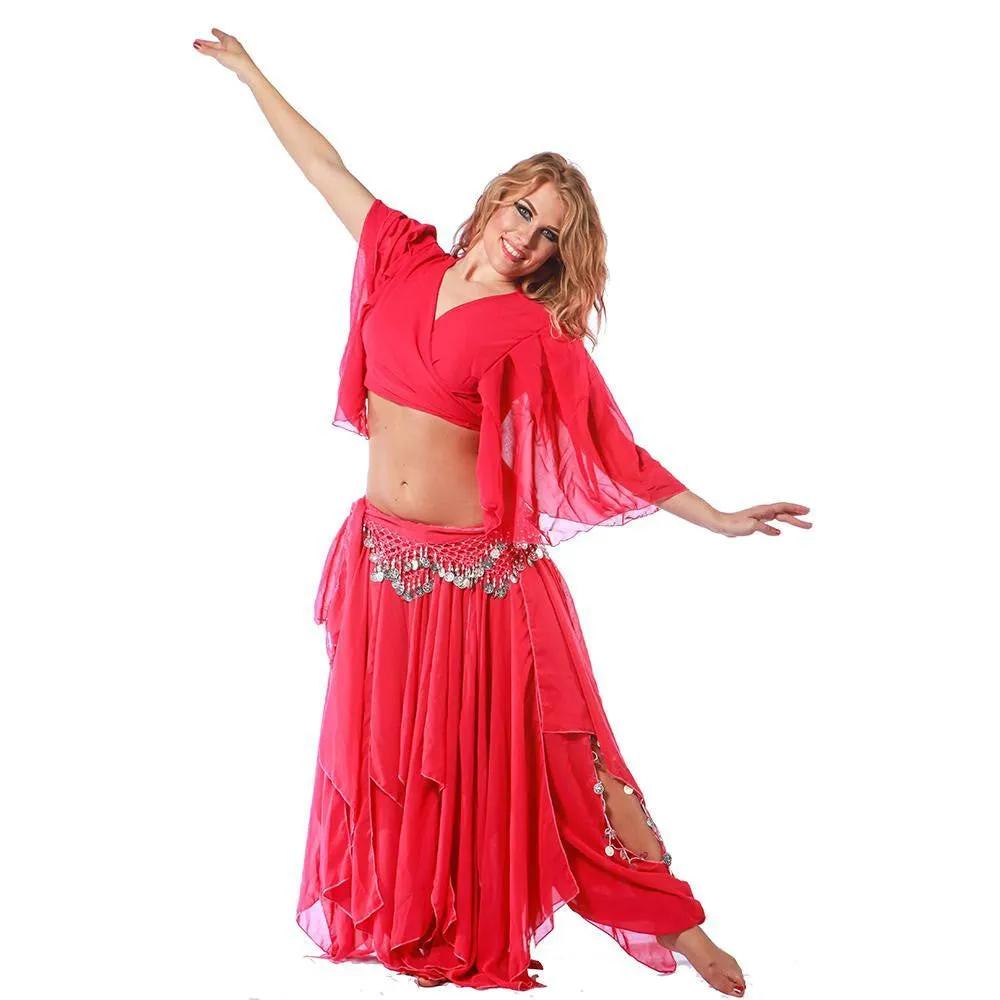 Belly dance Skirt, Pants, Top, & Hip Scarf Costume Set | FIT FOR FATINE