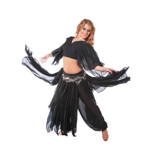 Belly dance Skirt, Pants, Top, & Hip Scarf Costume Set | FIT FOR FATINE