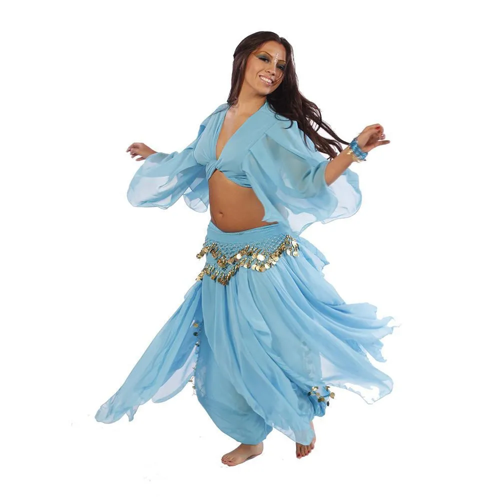 Belly dance Skirt, Pants, Top, & Hip Scarf Costume Set | FIT FOR FATINE