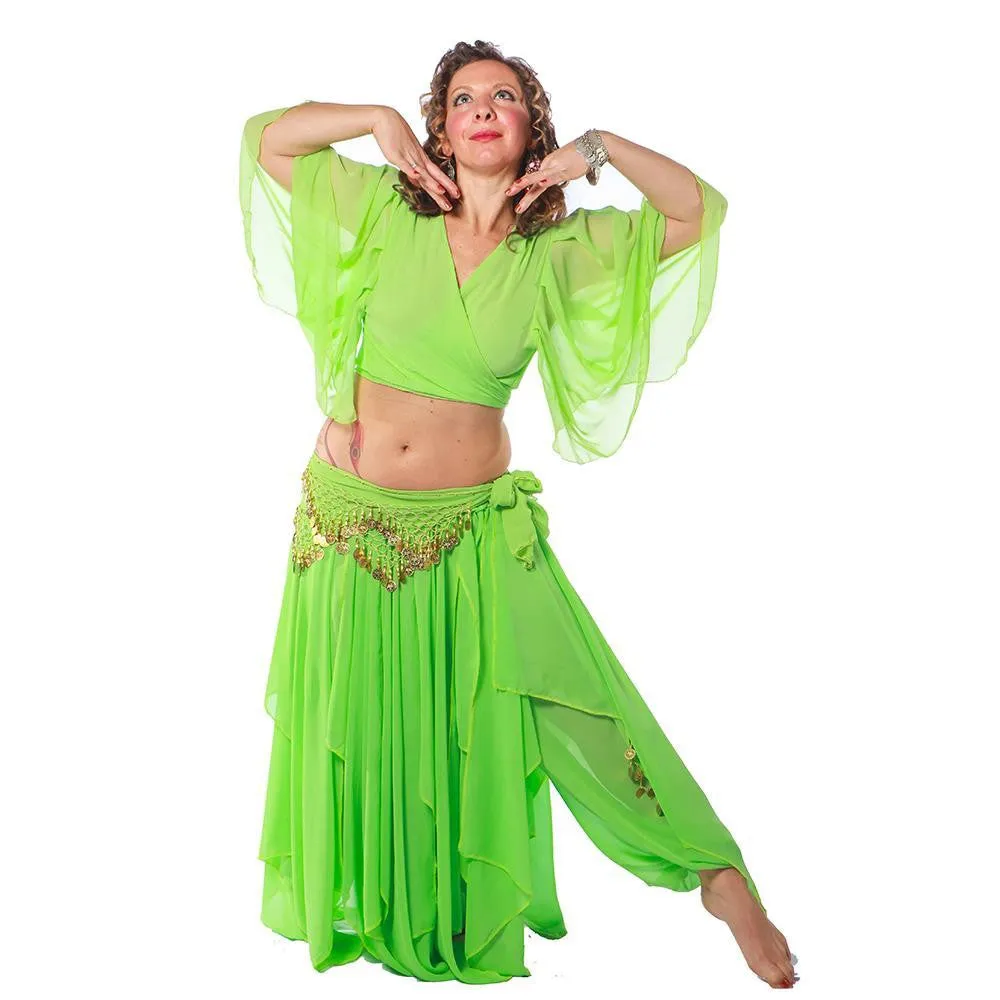 Belly dance Skirt, Pants, Top, & Hip Scarf Costume Set | FIT FOR FATINE