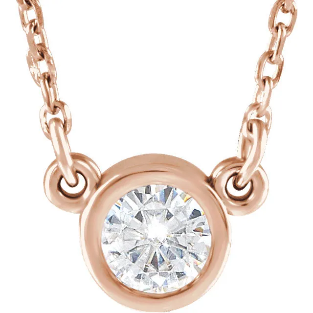 Bezel Set Moissanite Necklace