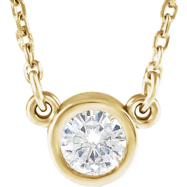 Bezel Set Moissanite Necklace