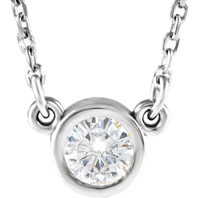 Bezel Set Moissanite Necklace