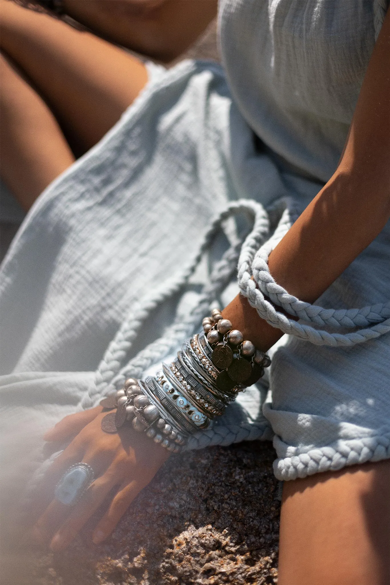 Blue Aurora Greek Goddess Dress • Macrame Toga Dress • One shoulder Maxi Dress