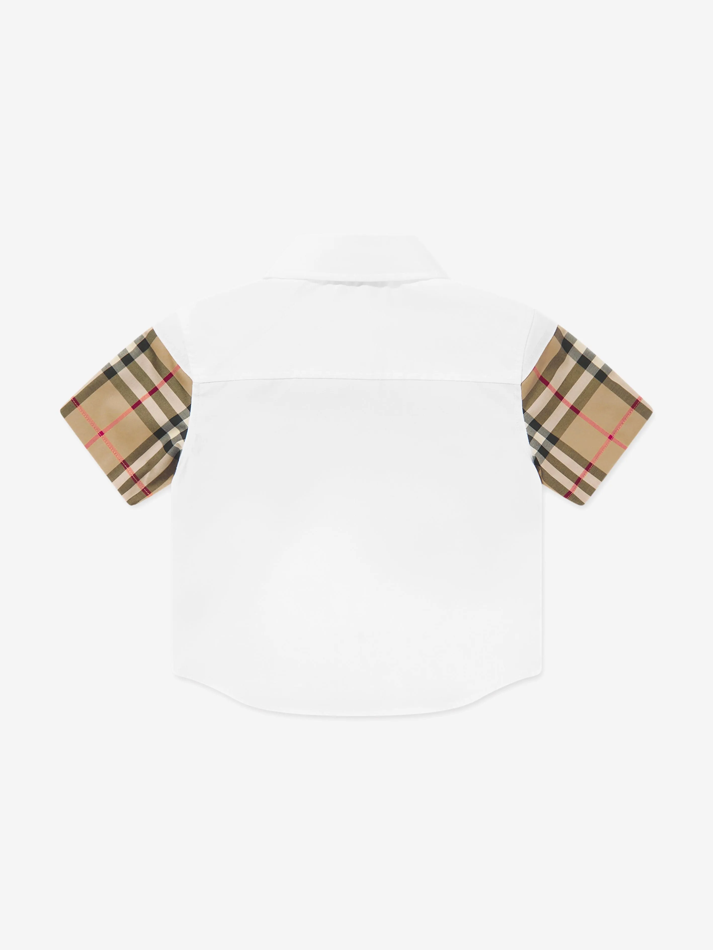 Burberry Baby Boys Check Panel Devon Shirt in White