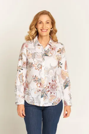 Classic Linen Shirt Western Feather