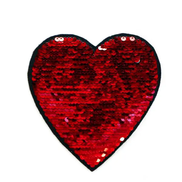 Cotton Tee w/ Heart Sequined Patch