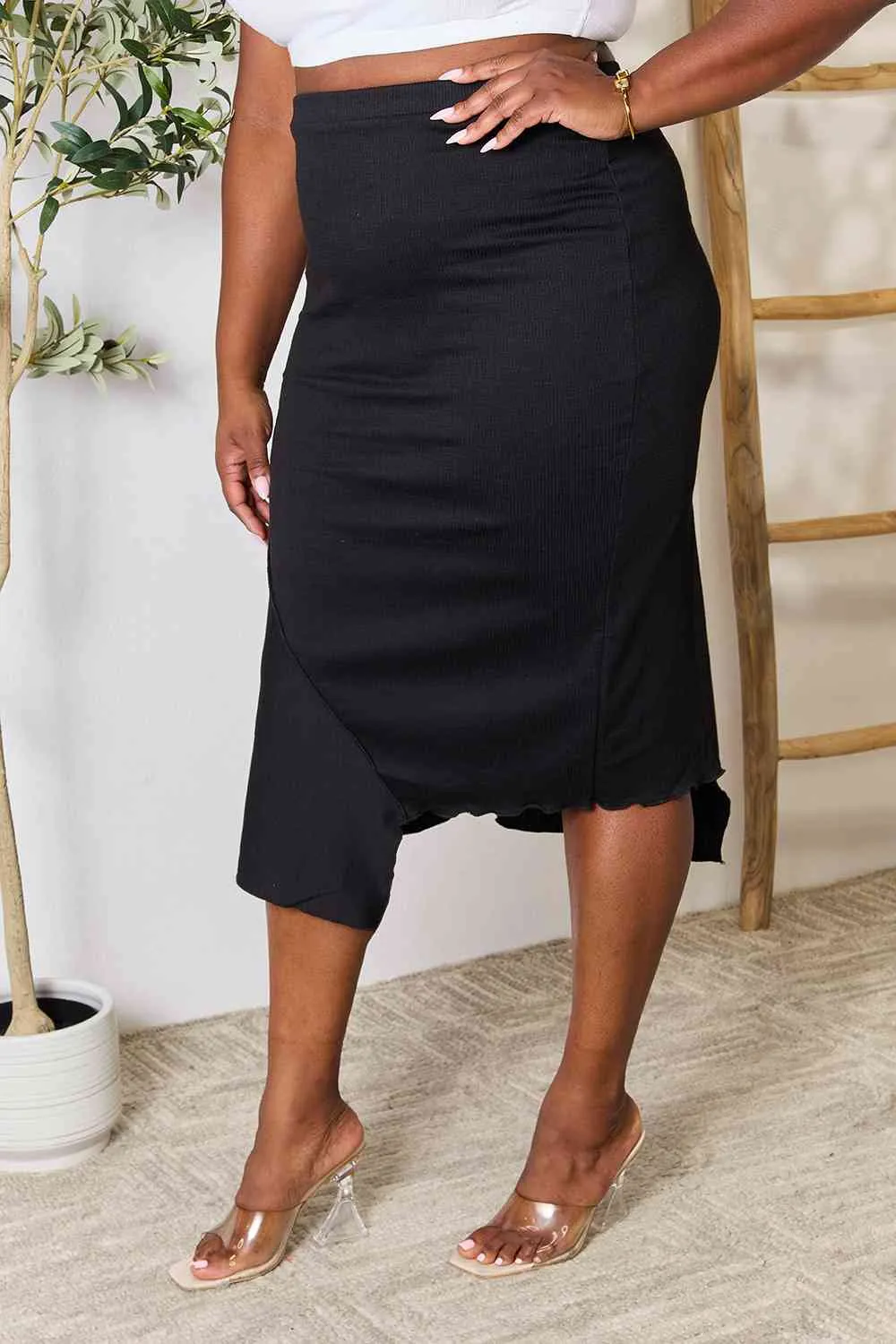 Culture Code High Waist Midi Skirt