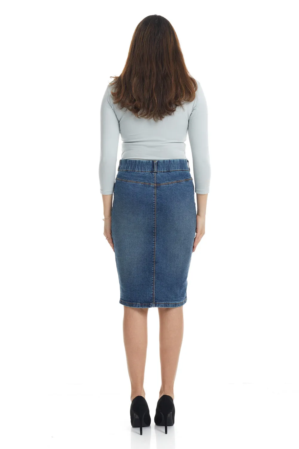 Denim Blue Jean Pencil Skirt for Women 'Brooklyn'