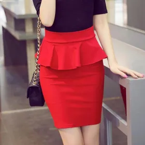 Elegant Ruffles Pencil Skirt