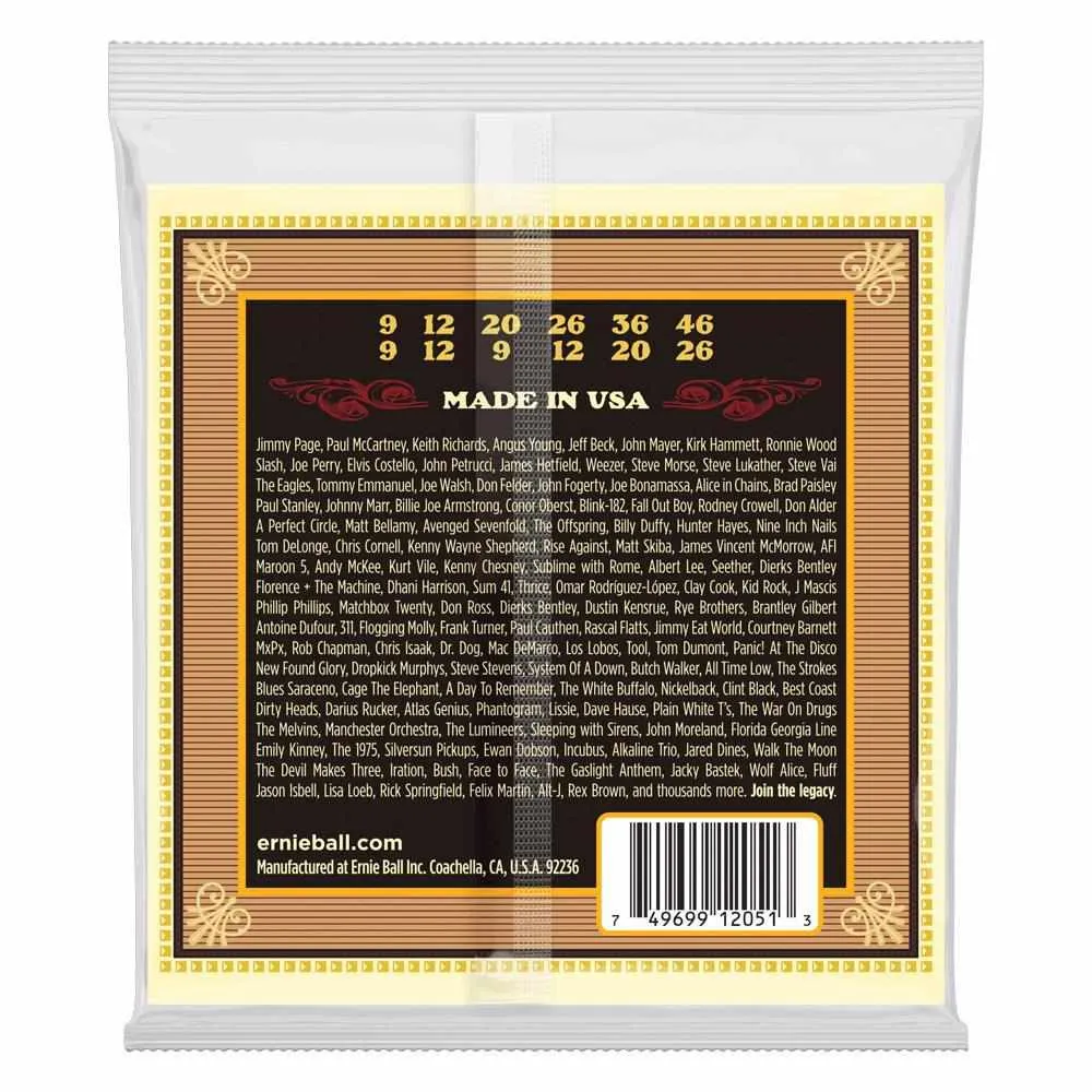 Ernie Ball Earthwood Silk and Steel Soft 12-String 80/20 Bronze Acoustic Guitar String, 9-46 Gauge