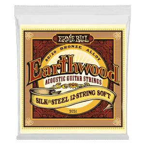 Ernie Ball Earthwood Silk and Steel Soft 12-String 80/20 Bronze Acoustic Guitar String, 9-46 Gauge