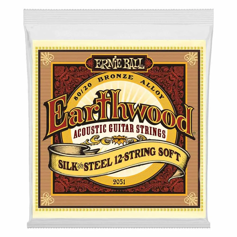 Ernie Ball Earthwood Silk and Steel Soft 12-String 80/20 Bronze Acoustic Guitar String, 9-46 Gauge