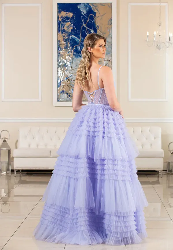 FLAIR PROM 24705 Lilac Sweetheart Layered Tulle Ballgown