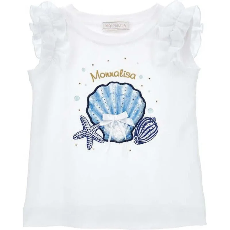 Girls White Shell T-Shirt