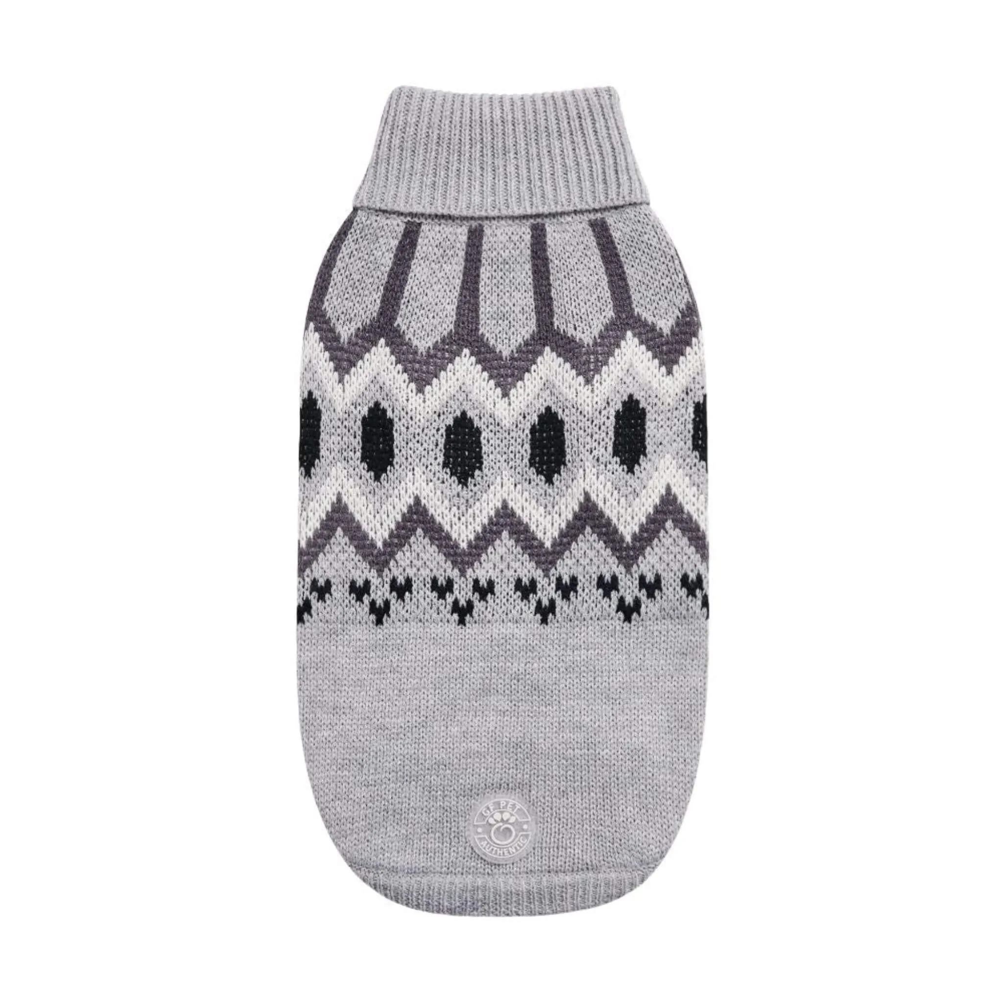 Heritage Turtleneck Dog Sweater - Grey Mix