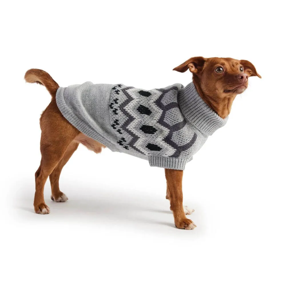 Heritage Turtleneck Dog Sweater - Grey Mix