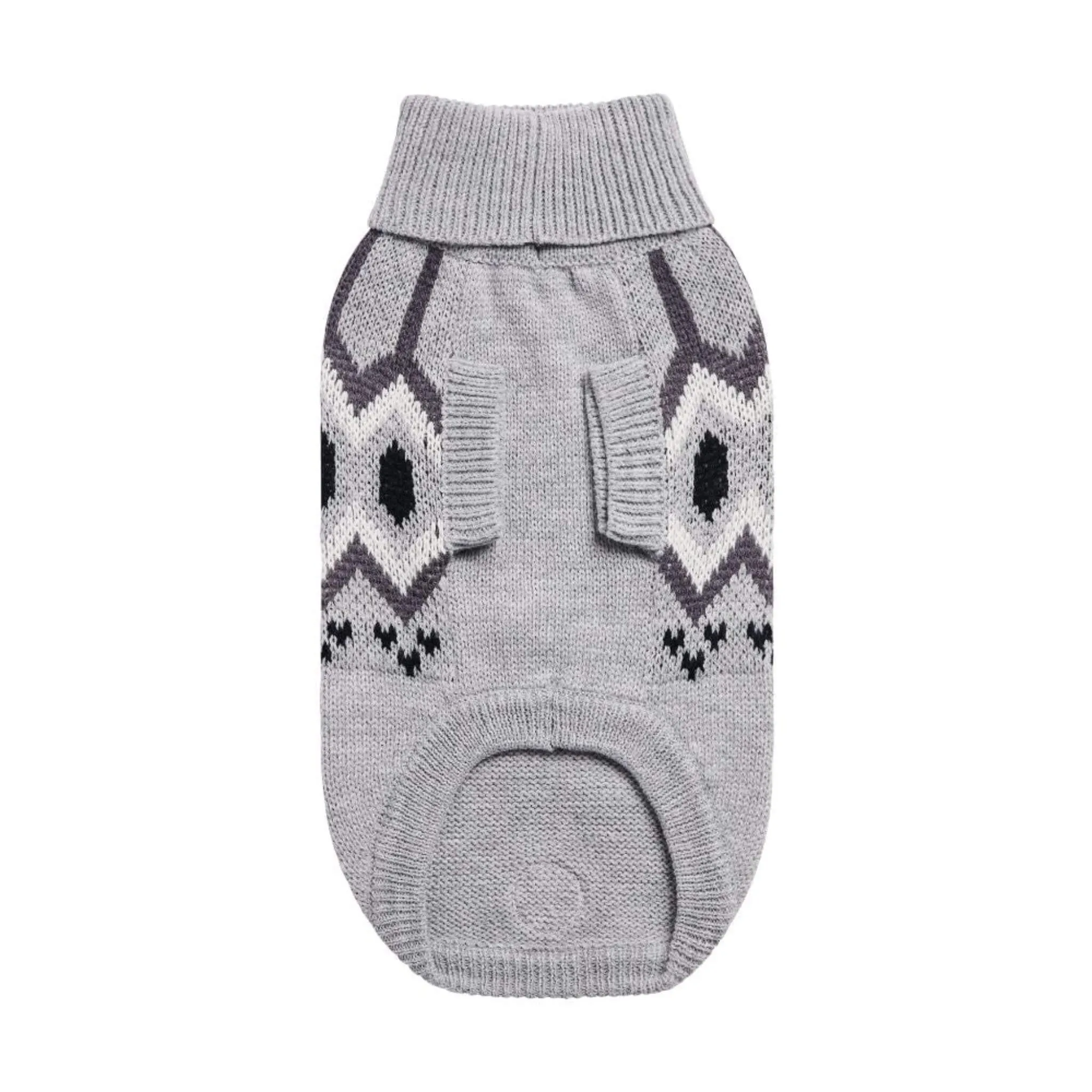 Heritage Turtleneck Dog Sweater - Grey Mix