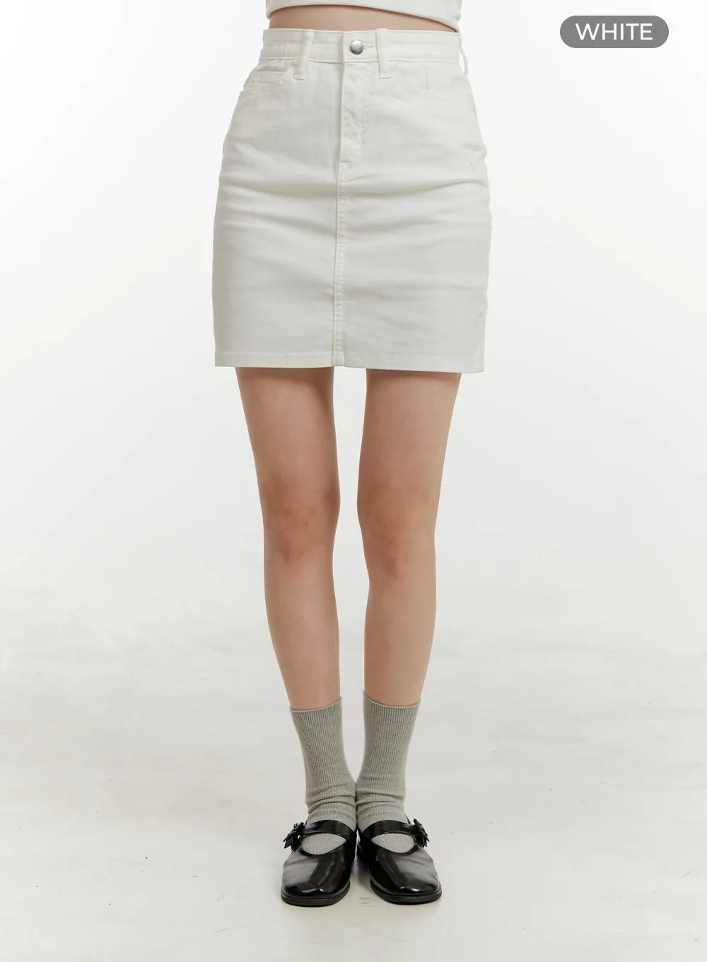 High Waist Cotton Mini Skirt OY409