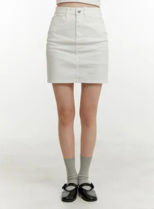 High Waist Cotton Mini Skirt OY409