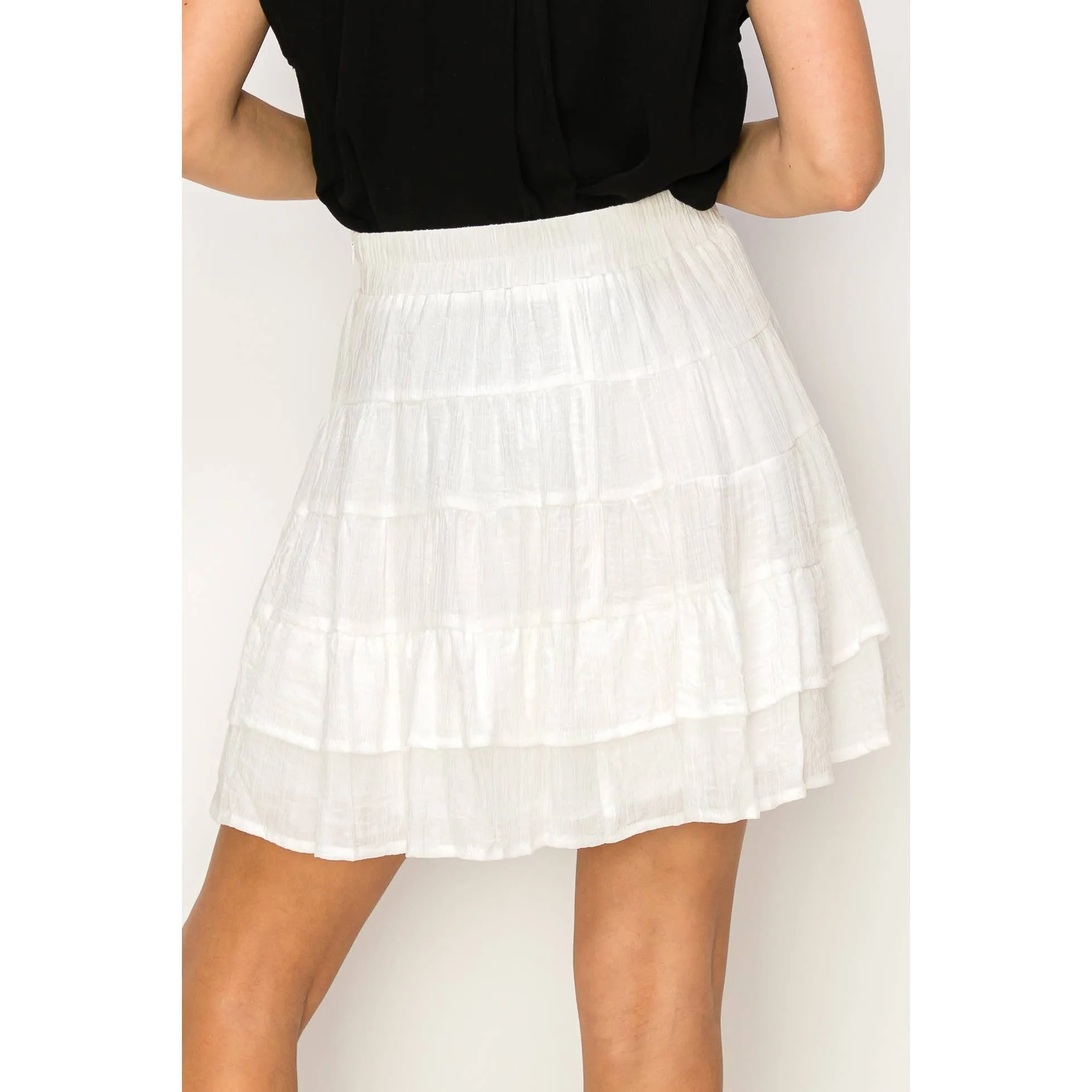 High-Waist Tiered Mini Skirt