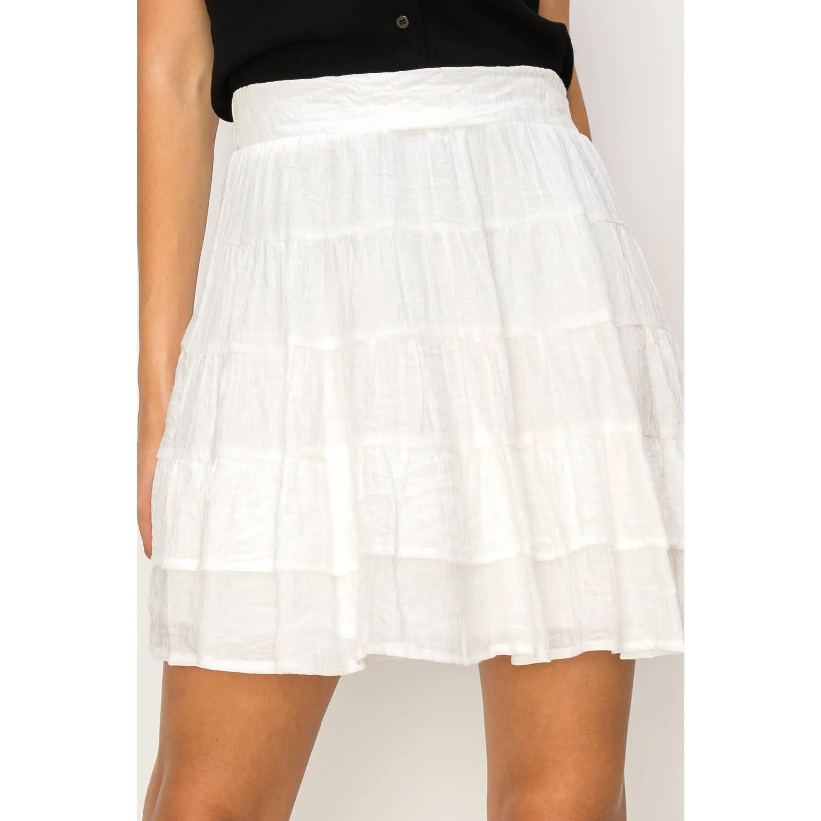 High-Waist Tiered Mini Skirt