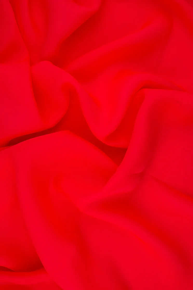 Hot Coral Silk Double Georgette Fabric