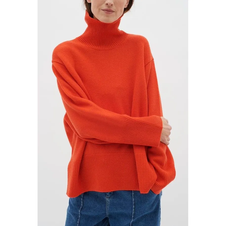 KaxyIW Turtleneck Pullover Orange