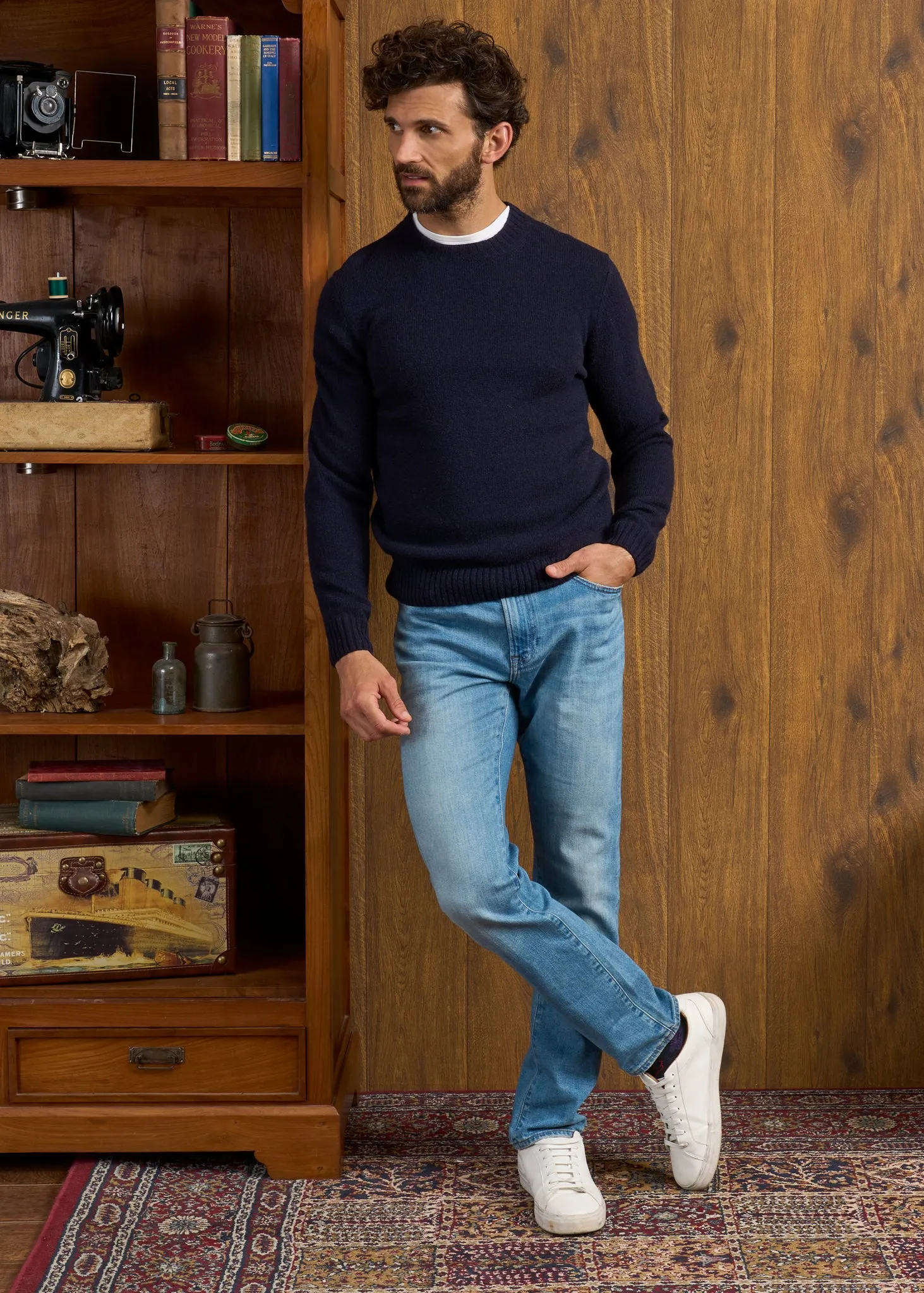 Kinnadie Supersoft Shetland Jumper In Concord - Regular Fit