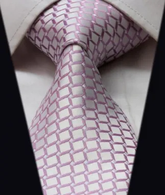 Light Blush Pink Geometric Silk Tie