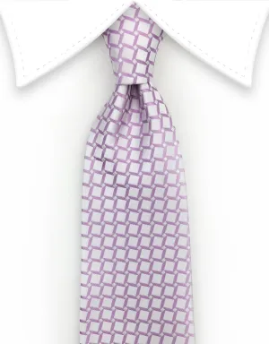 Light Blush Pink Geometric Silk Tie