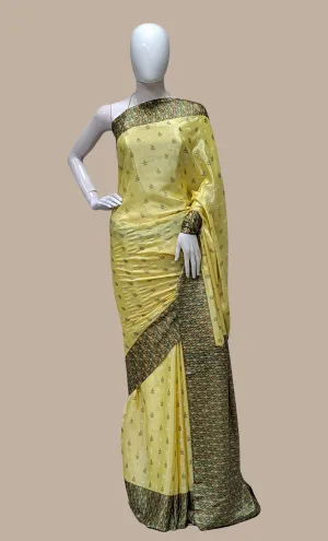 Light Lemon Printed Sari