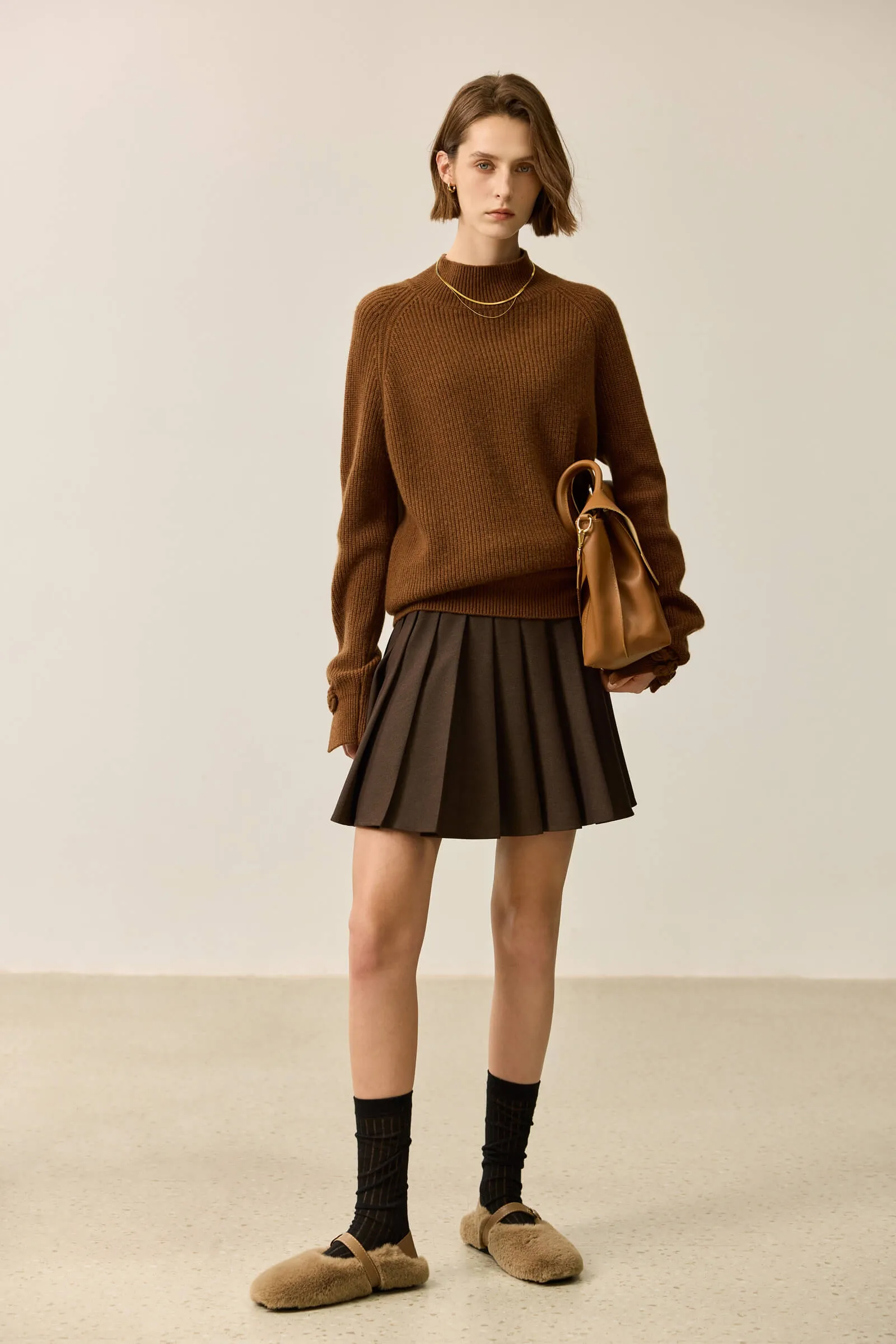 LILY Wool Blend Half-Turtleneck Sweater