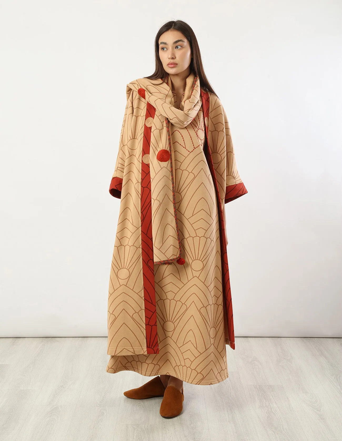 Long printed milton coat