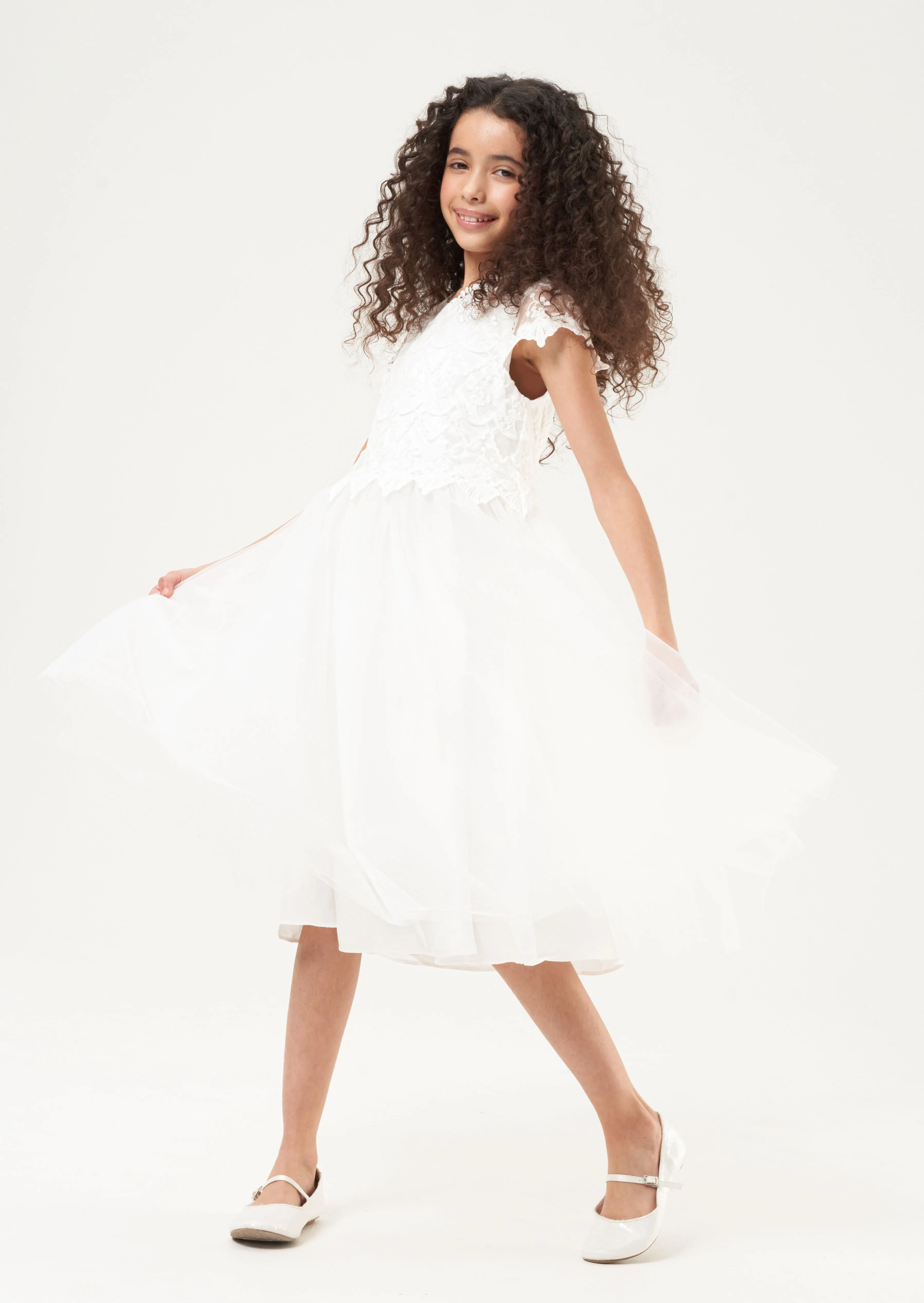 Lucy Lace Bodice Dress - Ivory