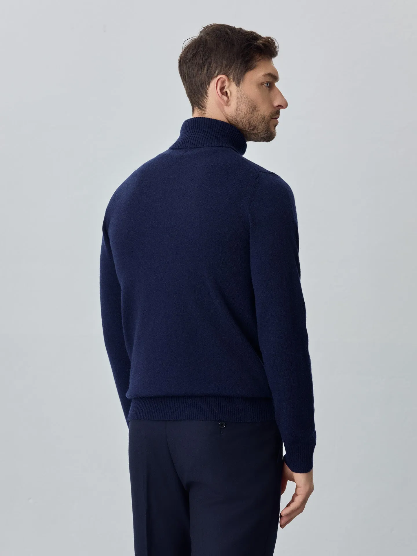 Machine Washable Turtleneck Sweater With Long Sleeves In Lambswool Blend