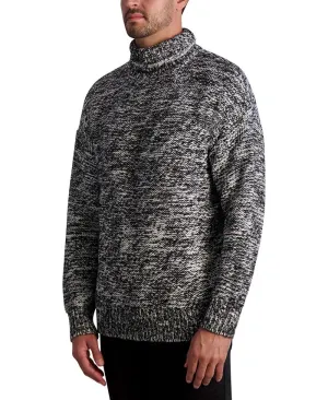 Men's oversized turtleneck with marble pattern KARL LAGERFELD PARIS, black